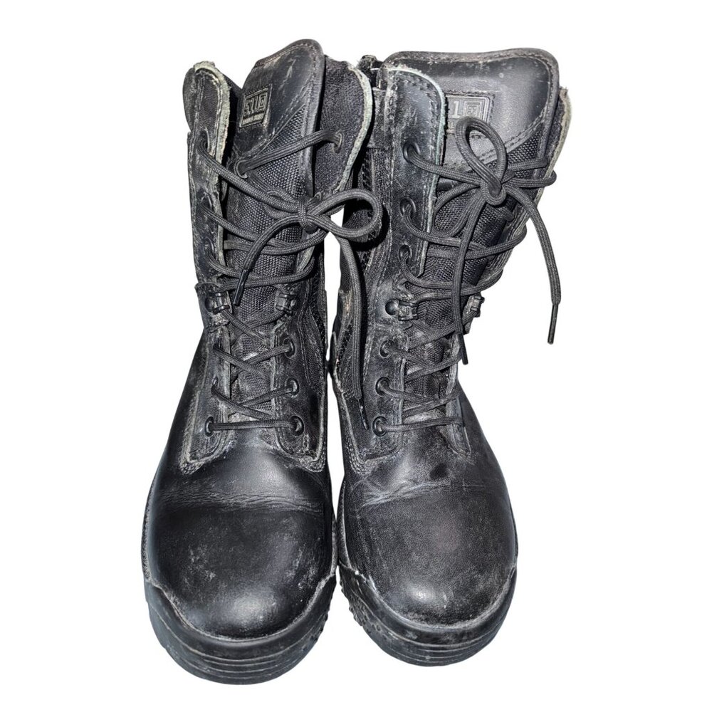 5.11 Tactical Series womens 9" ATAC Side Zip Combat Boots Black Leather & Nylon